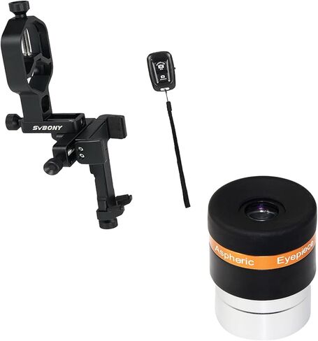 SVBONY SV214 Pro Universal Phone Adapter for Telescope, Spotting Scope Binoculars, 3-Axis Adjustable Phone Holder Bundle with 4mm Telescope Eyepiece Wide Angle, for Astronomy Mobile Photography in Saudi Arabia