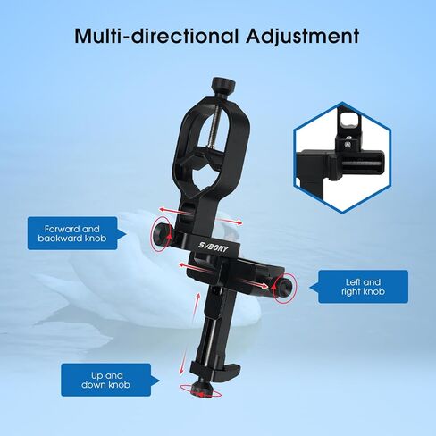 SVBONY SV214 Pro Universal Phone Adapter for Telescope, Spotting Scope Binoculars, 3-Axis Adjustable Phone Holder Bundle with 4mm Telescope Eyepiece Wide Angle, for Astronomy Mobile Photography in Saudi Arabia