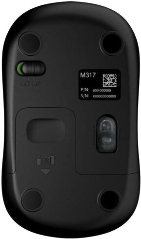 ماوس لاسلكي لوجيتك M317، 2.4 جيجا هرتز مع جهاز استقبال USB، تتبع بصري 1000 نقطة في البوصة، بطارية لمدة 12 شهرًا، متوافق مع أجهزة الكمبيوتر الشخصية، ماك، الكمبيوتر المحمول، كروم بوك - أسود (متجدد) in Kuwait