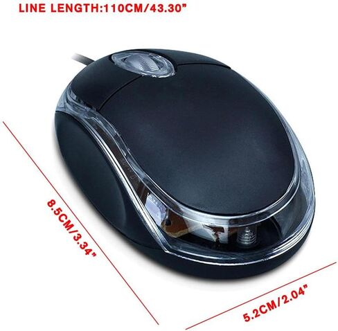 Mini Optical Mouse with Ergonomic Design, 2.4GHz USB Optical 3-Button Mouse Scroll Wheel, for Laptops and PCs, Office and Home, School, Compact Click Precision Mice(Black in Saudi Arabia