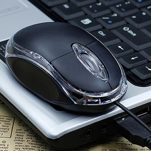 Mini Optical Mouse with Ergonomic Design, 2.4GHz USB Optical 3-Button Mouse Scroll Wheel, for Laptops and PCs, Office and Home, School, Compact Click Precision Mice(Black in Saudi Arabia
