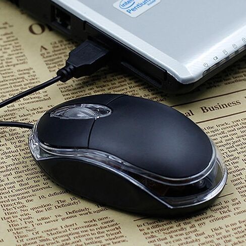 Mini Optical Mouse with Ergonomic Design, 2.4GHz USB Optical 3-Button Mouse Scroll Wheel, for Laptops and PCs, Office and Home, School, Compact Click Precision Mice(Black in Saudi Arabia