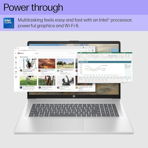 HP 17 inch Touchscreen Laptop (17.3" HD+, Intel 10-Core i7 150U (> Ultra 5 125U), 32GB RAM, 1TB SSD) for Business, Home, Students, Narrow Bezel, Webcam, Fast Charge, Wi-Fi 6, Win 11 Home w/Copilot in Kuwait