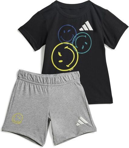 adidas Unisex-Baby Smiley World Summer Set, Black/White, 2 Years in Kuwait