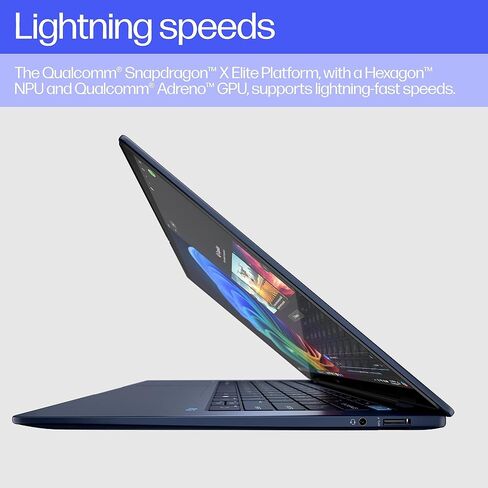 HP EliteBook Ultra G1q Notebook AI PC Qualcomm Snapdragon 16GB RAM 512GB SSD Qualcomm Adreno GPU Atmosphere Blue - Qualcomm Snapdragon X Elite X1E-78-100 (حتى 3.4 جيجا هرتز، 12 نواة) - 2.2K (2240 ​​× 1400) in Kuwait