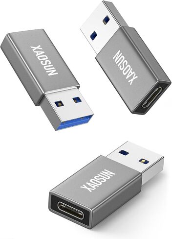 [10Gbps] USB C Female to USB Male Adapter (2-Pack), 3.1 USB A to USB C Adapter, XAOSUN One-Sided SuperSpeed Data Sync & 100W Fast Charging For iphone 15 Plus Pro Max, Laptop, Charger, Quest Link, etc. in Saudi Arabia