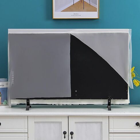 Indoor Television Dust Proof Cover Lace, Lace TV Screen Protector Cloth, Antistatic Television Monitors Dust Proof Cover, Gauze Lace Tv Cover(Color:Color4,Size:57-60inch) in Saudi Arabia