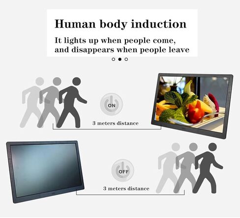 24/27/32 in Digital Photo Frame Can Be Wall-Mounted, with Motion Sensor 1920 * 1080 IPS High-Definition Screen Full-View Photo Frame with Remote Control,White-32in in Saudi Arabia