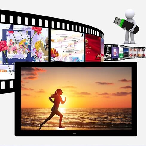 24/27/32 in Digital Photo Frame Can Be Wall-Mounted, with Motion Sensor 1920 * 1080 IPS High-Definition Screen Full-View Photo Frame with Remote Control,White-32in in Saudi Arabia
