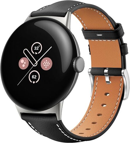 سوار جلد Miimall لساعة Google Pixel 4/3 45 مم للرجال والنساء، إطلاق سريع، أشرطة جلدية أصلية ناعمة بديلة معصم قابل للتعديل لساعة Pixel 4/3 45 مم in Saudi Arabia