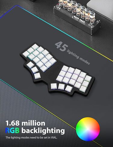 لوحة مفاتيح ميكانيكية سبليت YIVU Unibody - تصميم متعامد مريح بنسبة 40% - قابل للتبديل السريع، قابل للبرمجة QMK/VIA، USB-C سلكي - لوحة مفاتيح مدمجة للألعاب والتشفير لنظام التشغيل Mac/Windows in Kuwait