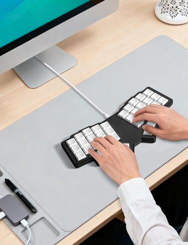 لوحة مفاتيح ميكانيكية سبليت YIVU Unibody - تصميم متعامد مريح بنسبة 40% - قابل للتبديل السريع، قابل للبرمجة QMK/VIA، USB-C سلكي - لوحة مفاتيح مدمجة للألعاب والتشفير لنظام التشغيل Mac/Windows in Kuwait