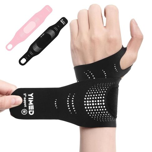 Ultra-Thin Wrist Brace Support for Carpal Tunnel, Wrist Brace for TFCC Tears, Elastic Wrist Wraps for Sports Work Typing Sleeping, Wrist Straps for Weightlifting, Golf, Tendonitis, Arthritis (Pink) in Saudi Arabia