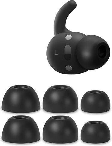 رؤوس أذن من السيليكون الناعم من Geiomoo لجهاز Beats Powerbeats Fit 2025، وسائد أذن بديلة (أسود، S/M/L) in Kuwait