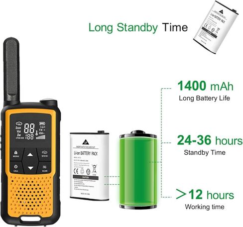Walkie Talkie Long Range 22 Channels FRS Radio Rechargeable Walkie Talkies for Family Outdoor Camping (2 Pack, Orange) in Saudi Arabia