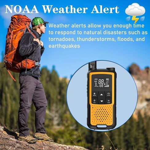 Walkie Talkie Long Range 22 Channels FRS Radio Rechargeable Walkie Talkies for Family Outdoor Camping (2 Pack, Orange) in Saudi Arabia