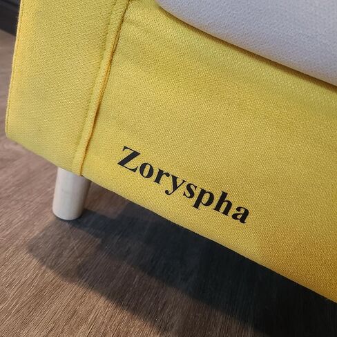 Zoryspha Sofas - أريكة مفردة باللونين الأصفر والأبيض، ناعمة ومريحة، مثالية للشقق الصغيرة in Kuwait