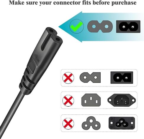 Master Cables 2 Pin US/Canada Mains Power Lead Figure 8 Cable 5ft – Compatible with PS4, PS5, Xbox, Samsung, LG, Toshiba, Sony TV, HP, Brother Printer, Laptop Charger – US Plug Cord in Saudi Arabia