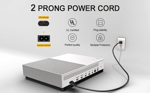 Master Cables 2 Pin US/Canada Mains Power Lead Figure 8 Cable 5ft – Compatible with PS4, PS5, Xbox, Samsung, LG, Toshiba, Sony TV, HP, Brother Printer, Laptop Charger – US Plug Cord in Saudi Arabia