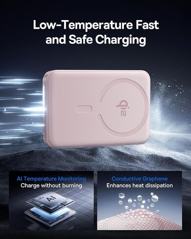 Baseus Picogo Magsafe Portable Charger for MagSafe Portable Charger Qi2 Certified 15W Wireless Magnetic Power Bank 10000mAh with USB-C Cable in Saudi Arabia