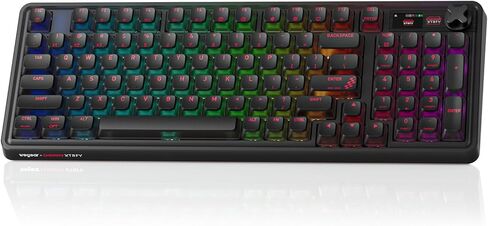 لوحة مفاتيح ميكانيكية للألعاب الرياضية Cherry x PIXIU 98 8 كيلو هرتز، استقصاء 8000 هرتز، مفاتيح MX2A حمراء، بلوتوث ثلاثي الوضع/2.4 جيجا/USB-C سلكي، لوحة مفاتيح مخصصة ذات حشية قابلة للتبديل مع مقبض، PBT، إضاءة خلفية RGB in Kuwait