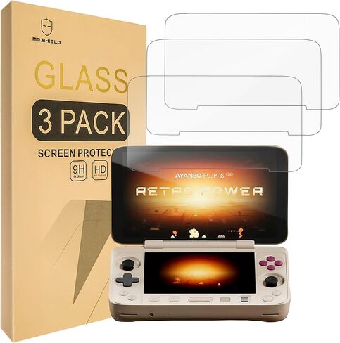 واقي شاشة Mr.Shield متوافق مع AYANEO FLIP 1S [KB/DS] [زجاج مقسى] [3-PACK] [زجاج ياباني بصلابة 9H] in Saudi Arabia