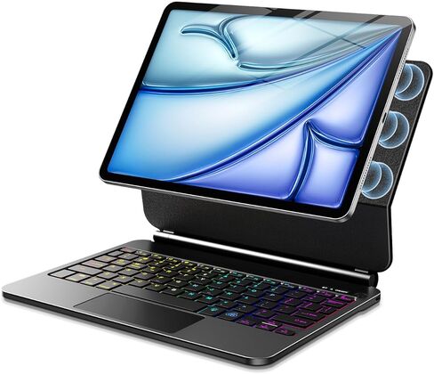 Keyboard Case for iPad Air 11-inch (M3 2025 / M2 2024) & iPad Pro 11 inch(1st/2nd/3rd/4th Generation)，Magic Magnetic Backlit Keyboard Case with Multi-Touch Trackpad- Easy-Set Floating Cantilever Stand in Saudi Arabia