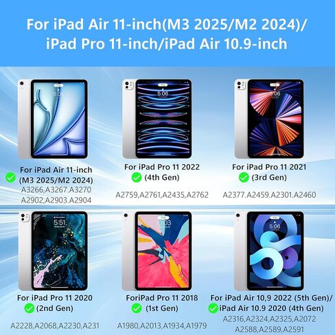 Keyboard Case for iPad Air 11-inch (M3 2025 / M2 2024) & iPad Pro 11 inch(1st/2nd/3rd/4th Generation)，Magic Magnetic Backlit Keyboard Case with Multi-Touch Trackpad- Easy-Set Floating Cantilever Stand in Saudi Arabia