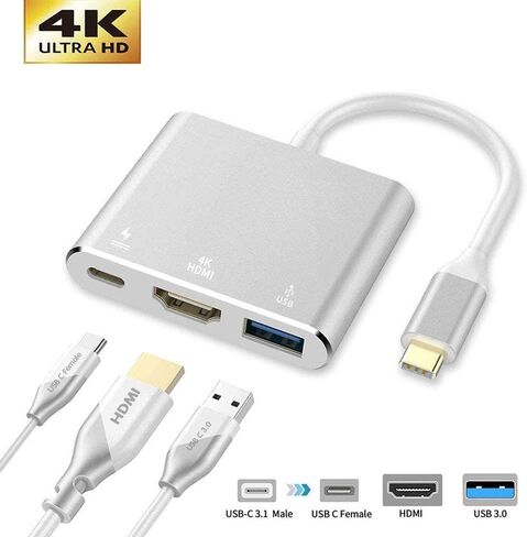 USB C to 4K HDMI Adapter PD Port HDTV Adapter Compatible with Samsung Galaxy S22/Plus/Ultra, Charger Port TV Video Hub Type-C Projector Converter in Saudi Arabia