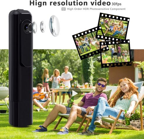 كاميرا خفية كاميرا صغيرة للجسم HD 1080P كاميرا جيب شرطي محمولة مع مسجل فيديو وكاميرا مربية لأمن المنزل، لا حاجة إلى شبكة WiFi معدات مراقبة حارس الأمن الداخلي والخارجي in Kuwait