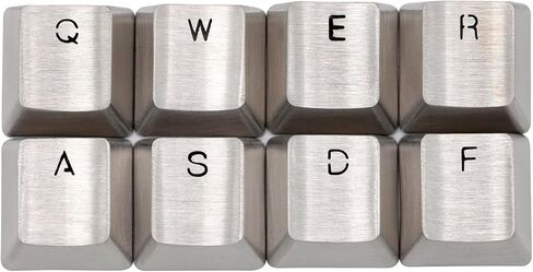 KPREPUBLIC Teamwolf Stainless Steel MX Metal Keycap for Keyboard Gaming Key QWERWASD R2 R3 Light Through Back lit Black Blue Gold Gradient (TW Gold QWERWASD) in Saudi Arabia