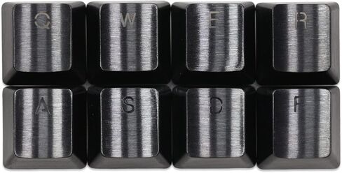 KPREPUBLIC Teamwolf Stainless Steel MX Metal Keycap for Keyboard Gaming Key QWERWASD R2 R3 Light Through Back lit Black Blue Gold Gradient (TW Gold QWERWASD) in Saudi Arabia