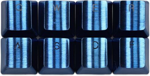 KPREPUBLIC Teamwolf Stainless Steel MX Metal Keycap for Keyboard Gaming Key QWERWASD R2 R3 Light Through Back lit Black Blue Gold Gradient (TW Gold QWERWASD) in Saudi Arabia