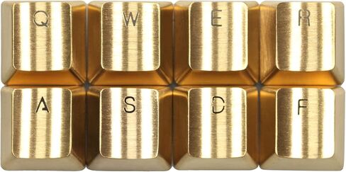 KPREPUBLIC Teamwolf Stainless Steel MX Metal Keycap for Keyboard Gaming Key QWERWASD R2 R3 Light Through Back lit Black Blue Gold Gradient (TW Gold QWERWASD) in Saudi Arabia