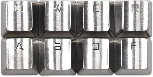 KPREPUBLIC Teamwolf Stainless Steel MX Metal Keycap for Keyboard Gaming Key QWERWASD R2 R3 Light Through Back lit Black Blue Gold Gradient (TW Gold QWERWASD) in Saudi Arabia