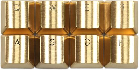 KPREPUBLIC Teamwolf Stainless Steel MX Metal Keycap for Keyboard Gaming Key QWERWASD R2 R3 Light Through Back lit Black Blue Gold Gradient (TW Gold QWERWASD) in Saudi Arabia