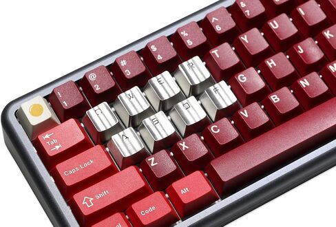 KPREPUBLIC Teamwolf Stainless Steel MX Metal Keycap for Keyboard Gaming Key QWERWASD R2 R3 Light Through Back lit Black Blue Gold Gradient (TW Gold QWERWASD) in Saudi Arabia