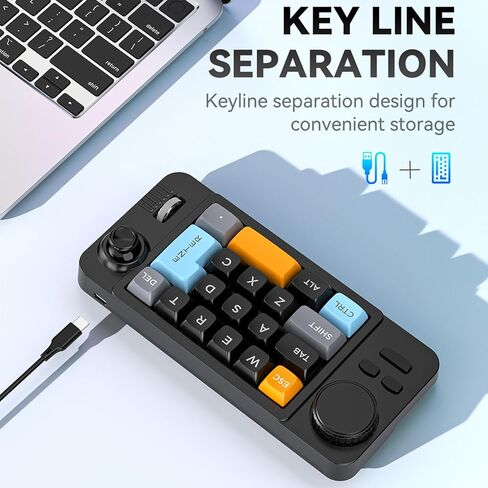 UncleS Double Scroll Wheel Mechanical Keyboard 19 Key Small Keypad Color Backlits Programmable Joystick Hot Swappable Switches Space Saving Macroed Gaming Keyboard in Saudi Arabia