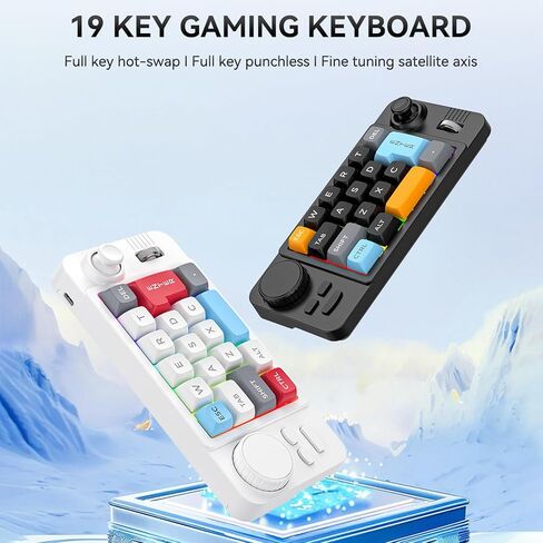 UncleS Double Scroll Wheel Mechanical Keyboard 19 Key Small Keypad Color Backlits Programmable Joystick Hot Swappable Switches Space Saving Macroed Gaming Keyboard in Saudi Arabia