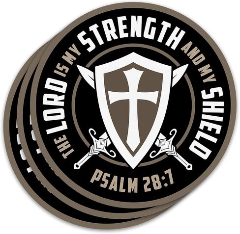 3 قطع من ملصقات The Lord is My Strength and My Shield ملصق آية الكتاب المقدس المسيحية المتقاطعة من الفينيل المقاوم للماء من الفينيل المقاوم للماء لأجهزة الكمبيوتر المحمول وزجاجة مياه هدايا للنساء والرجال مقاس 3 بوصات × 3 بوصات in Kuwait