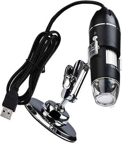 مجهر رقمي USB عالي الدقة 1600X للاستخدام المنزلي، مكبر إلكتروني محمول، مصابيح LED للطلاب والهواة، متوافق مع أجهزة الكمبيوتر الشخصية in Kuwait