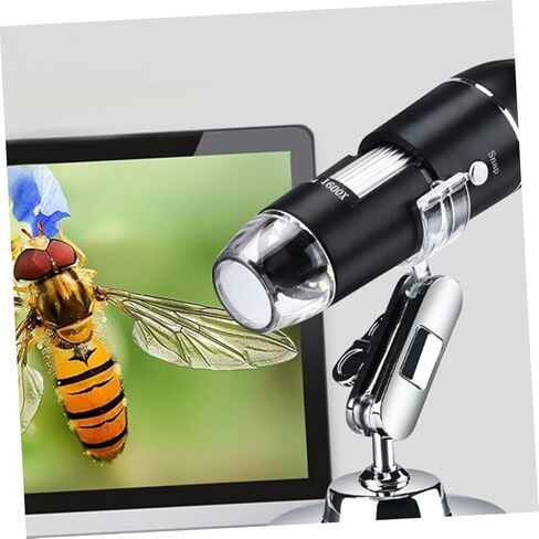 مجهر رقمي USB عالي الدقة 1600X للاستخدام المنزلي، مكبر إلكتروني محمول، مصابيح LED للطلاب والهواة، متوافق مع أجهزة الكمبيوتر الشخصية in Kuwait