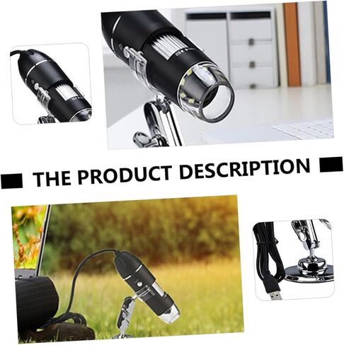مجهر رقمي USB عالي الدقة 1600X للاستخدام المنزلي، مكبر إلكتروني محمول، مصابيح LED للطلاب والهواة، متوافق مع أجهزة الكمبيوتر الشخصية in Kuwait
