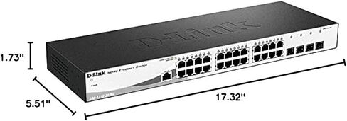 دي لينك 28 منفذ مترو إيثرنت جيجابت محول ذكي مُدار | 24 جيجا بايت + 4 منافذ SFP | L2+ | شبكات محلية ظاهرية | بدون مروحة (DGS-1210-28/ME) in Kuwait
