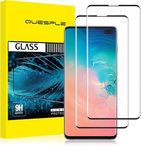 2 Pack Screen Protector for Samsung Galaxy S10 Plus 6.4 Inch, HD Clear Tempered Glass, Easy Installation, High Sensitivity, Case Friendly in Saudi Arabia