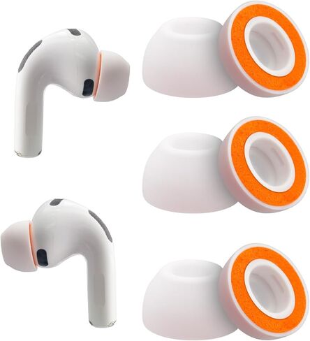 Replacement Memory Foam Ear Tips for AirPods Pro 3 Silicone Shield, Compatible with AirPods Pro 3rd Generation 2025，Ultimate Comfort,3 Pairs White (Large) in Saudi Arabia