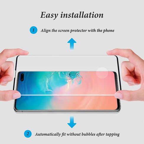 2 Pack Screen Protector for Samsung Galaxy S10 Plus 6.4 Inch, HD Clear Tempered Glass, Easy Installation, High Sensitivity, Case Friendly in Saudi Arabia
