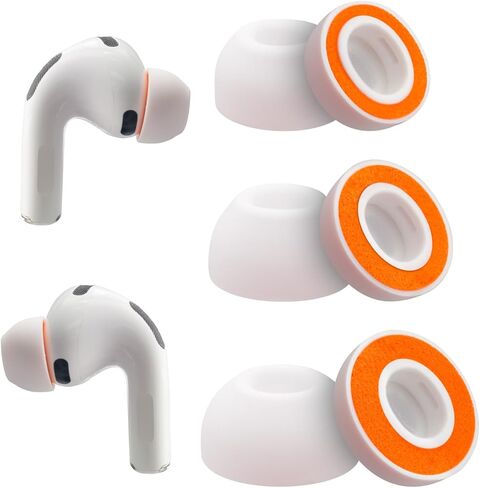 Replacement Memory Foam Ear Tips for AirPods Pro 3 Silicone Shield, Compatible with AirPods Pro 3rd Generation 2025，Ultimate Comfort,3 Pairs White (Large) in Saudi Arabia