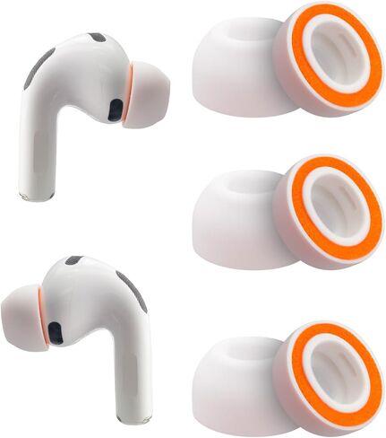 Replacement Memory Foam Ear Tips for AirPods Pro 3 Silicone Shield, Compatible with AirPods Pro 3rd Generation 2025，Ultimate Comfort,3 Pairs White (Large) in Saudi Arabia