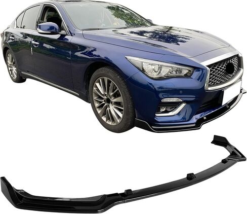 IKON MOTORSPORTS، الشفة الأمامية الممتصة للصدمات متوافقة مع موديلات 2018-2024 Infiniti Q50 Base/Non-Sport، طباعة ألياف الكربون PP 3 قطع إضافية على الشفة الأمامية، 2019 2020 2021 in Saudi Arabia